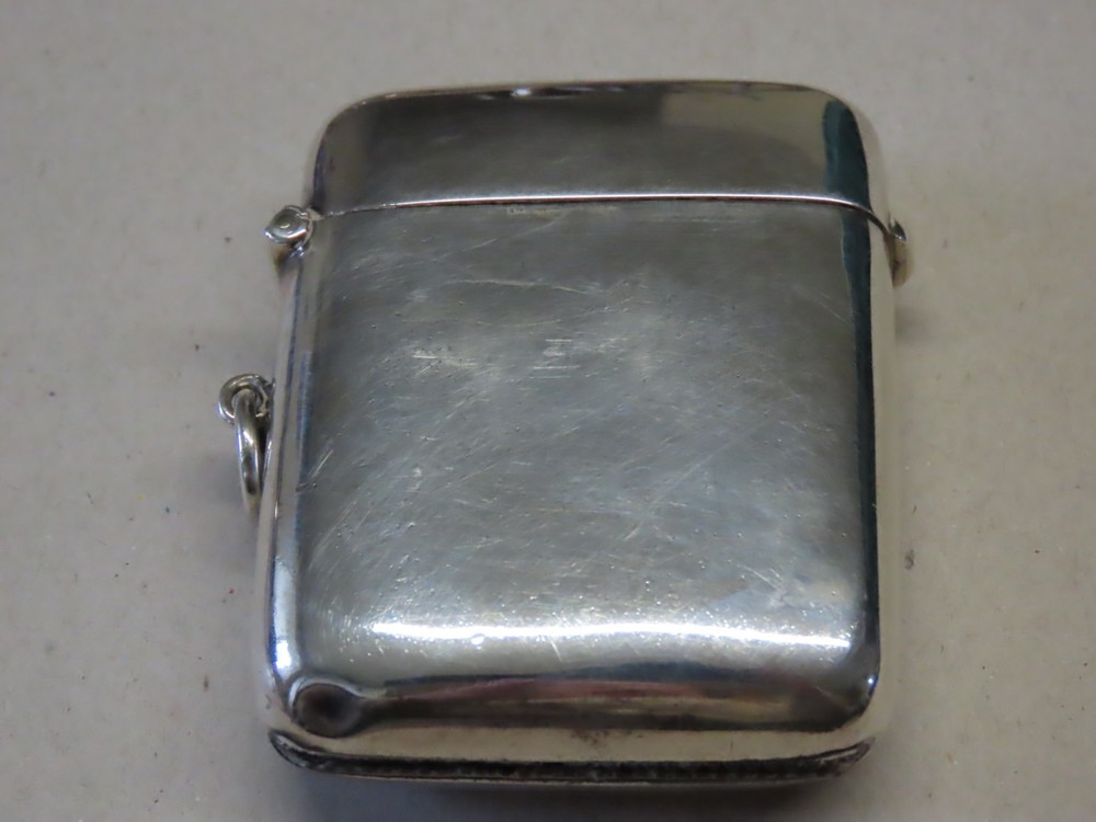 Large silver vesta case, Thomas Bishton, 1920