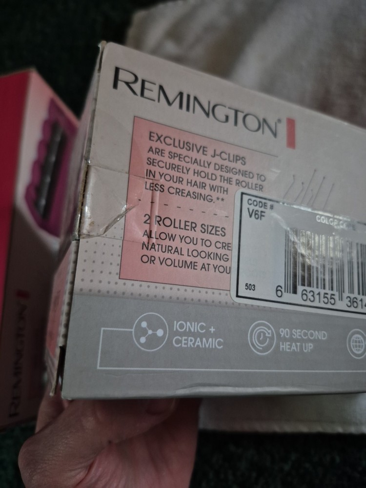 Remington Compact Ceramic Hot Rollers 10 Ionic Rollers J-Clips Travel Case