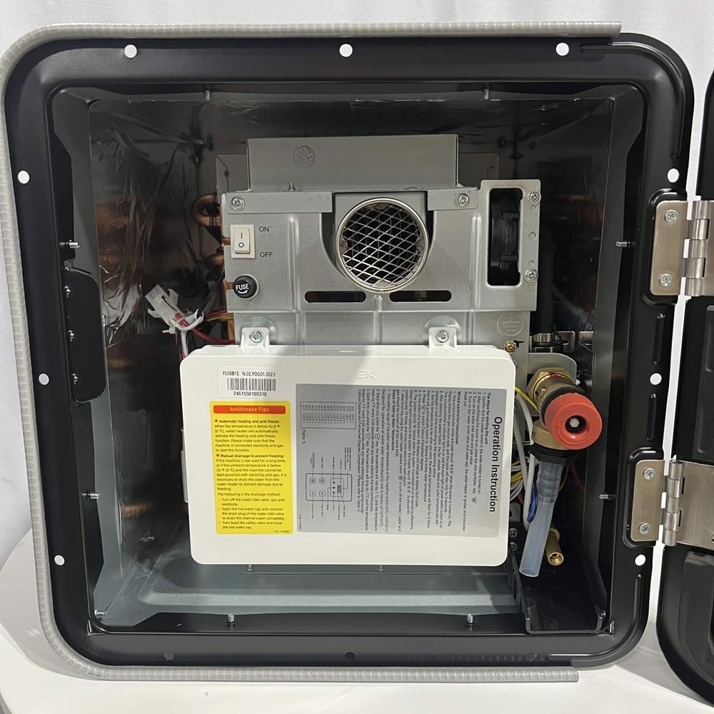 Used- RV Tankless Water Heater 15x15'' Door Remote Controller 2.9GPM 55000BTU