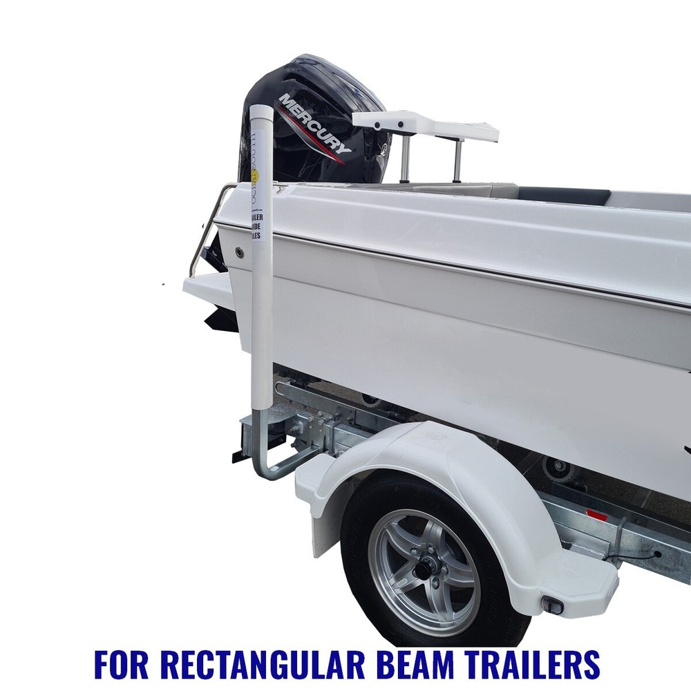 Oceansouth Galvanized Guide On Post Poles Pair for Rectangular Beam Trailer 40"