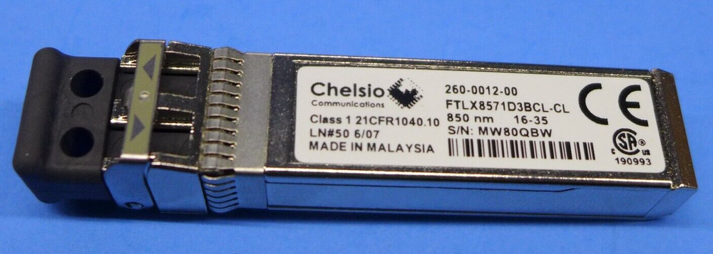 Chelsio 10GB 850nm SR SFP+ Transceiver Module FTLX8571D3BCL-CL