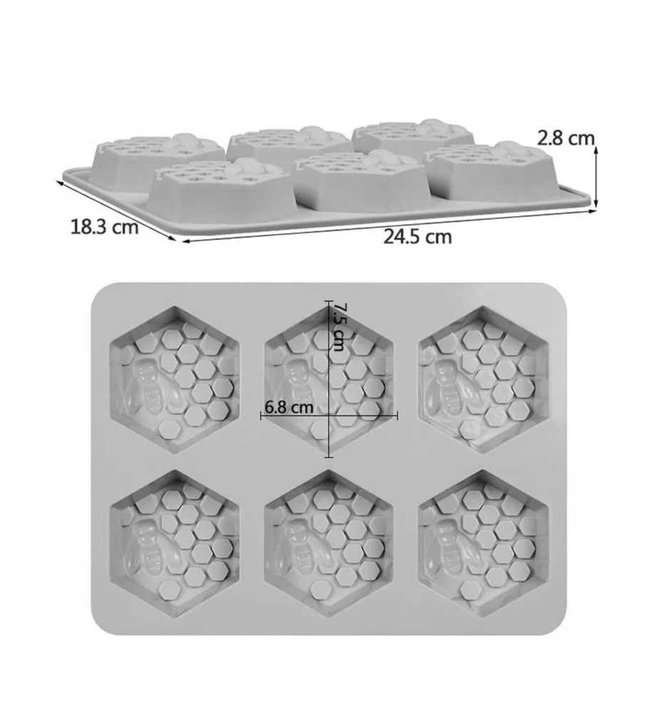 Soap Making Mold Honey Bee Comb Shape 6 Forms Crafts Cube DIY Handmade Supply