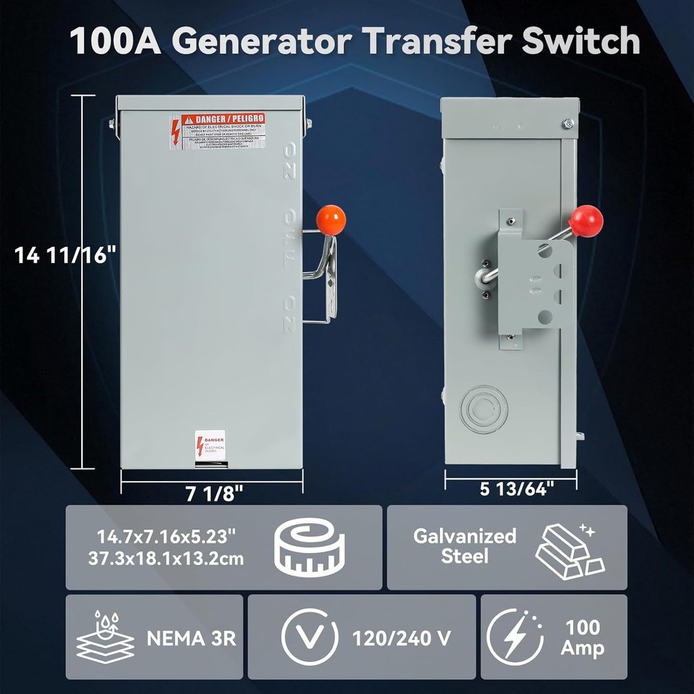 Durable 100 Amp Generator Transfer Switch - Seamless Power Transfer Solution