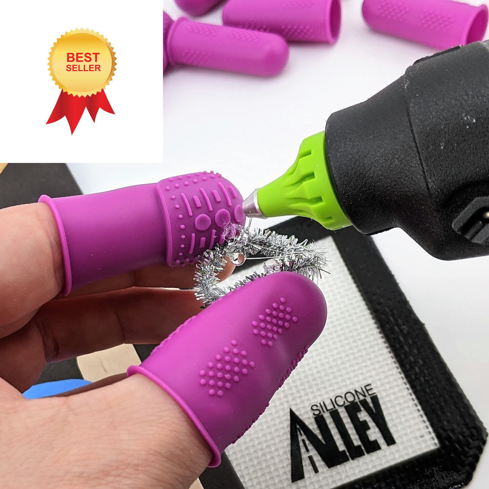 FLEX Thimbles | 9-Pack | 3X-Thick THIK-TIP Medium (3) + Medium, Purple