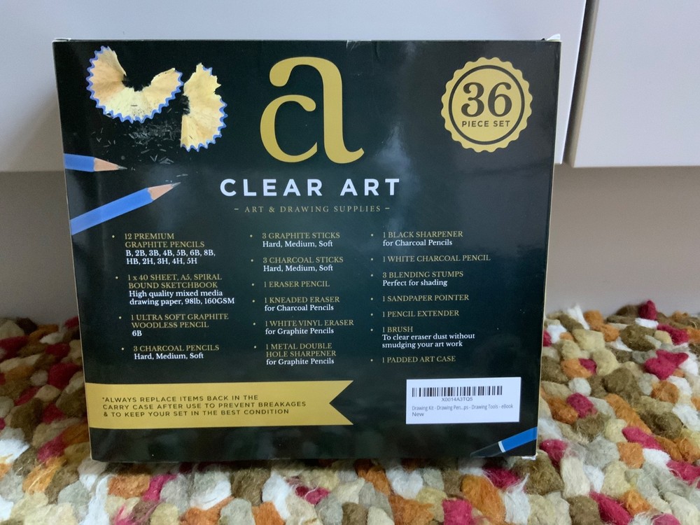 Clear Art 36 piece drawing & sketch set