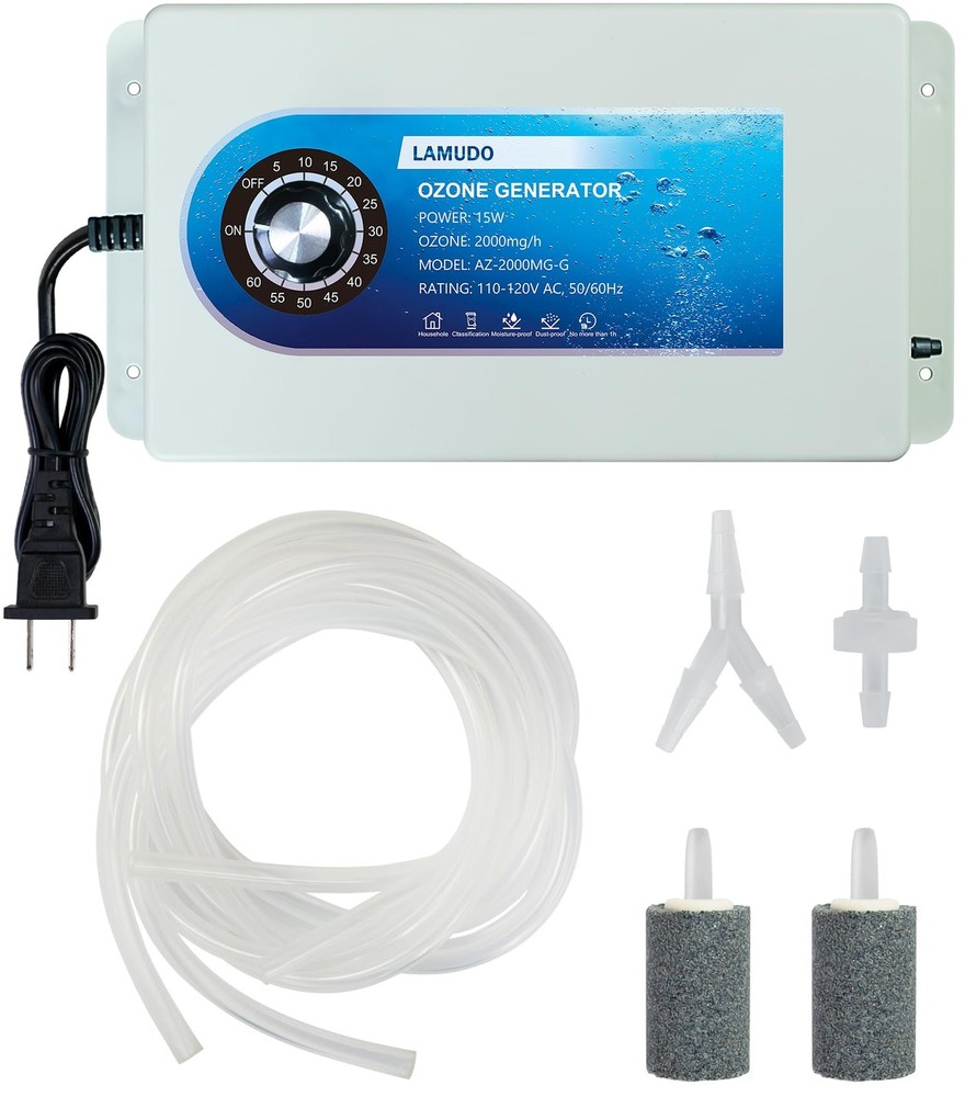 Lamudo Ozone Generator with Timer for Cold Plunge 2000mg Timer, Black