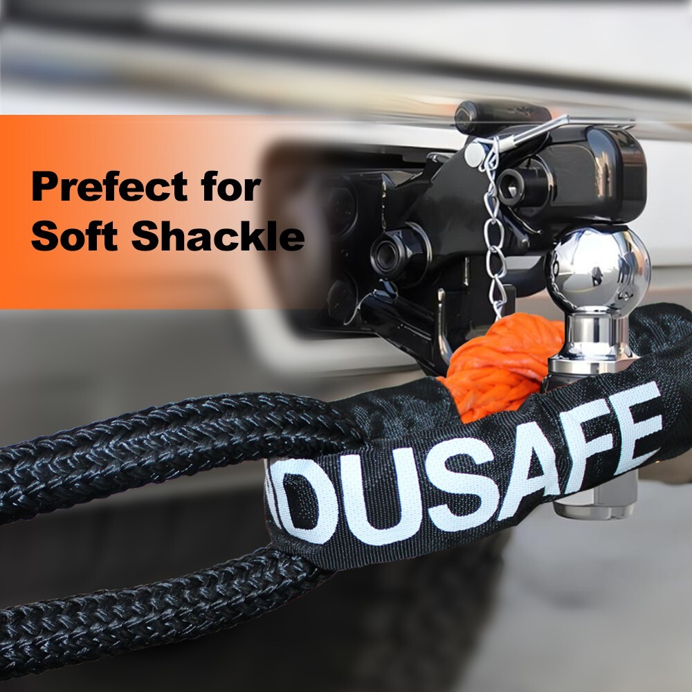 1" x 30' Kinetic Recovery Tow Rope Kit w/2 Soft Shackles and 2 Recovery Ring