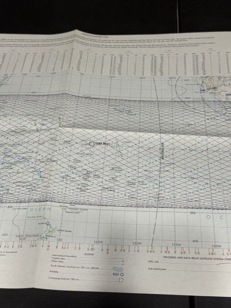STS-35 MISSION CHART NASA Space Shuttle Mission Chart Orbit 1-192