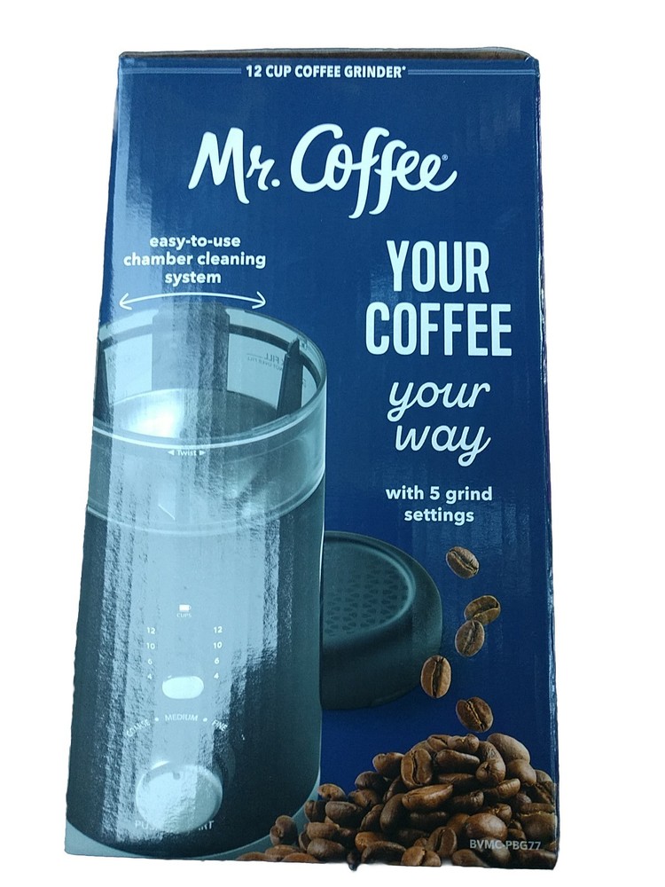 New Mr. Coffee Programmable Coffee Grinder BVMC-PBG77 (4–12 Cup Capacity)
