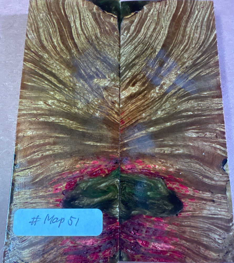 STABILIZED HYBRID MAPLE BURL,KNIFE SCALE,TOOL HANDLE