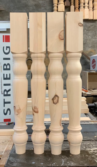 35"inches Solid Knotty pine dining Table Legs island legs