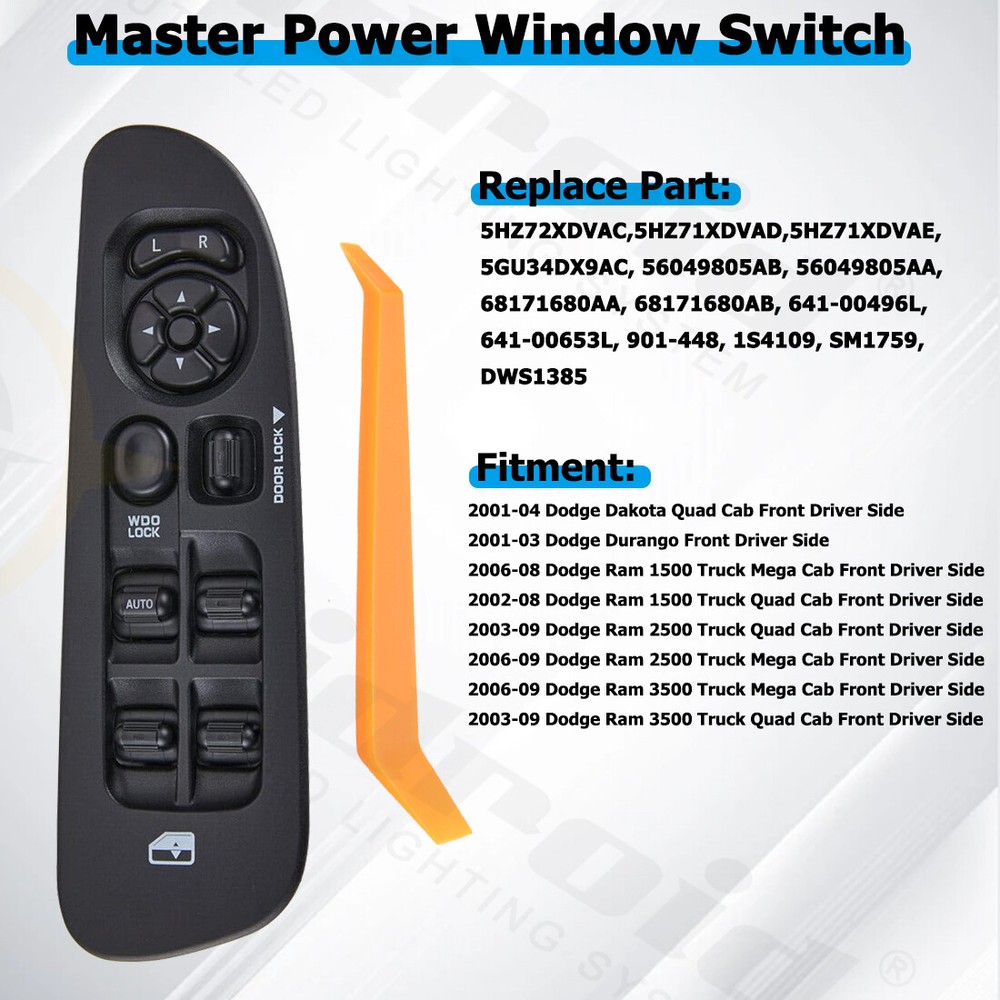 Master Power Window Door Switch Panel Control w/ Bezel for 2002-2010 Dodge Ram