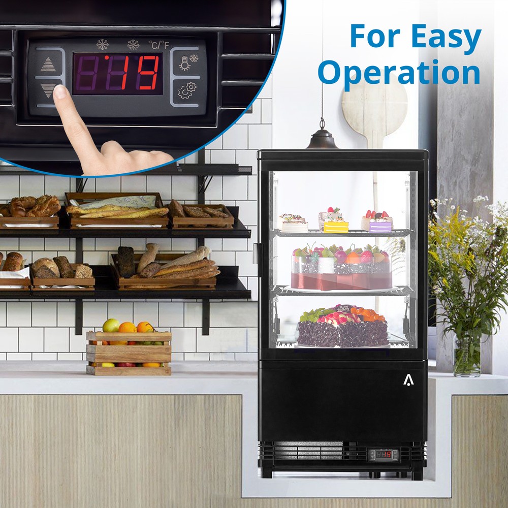 2.1 Cu.FT Commercial Refrigerator Floor Display Case with Interior LED Lighting