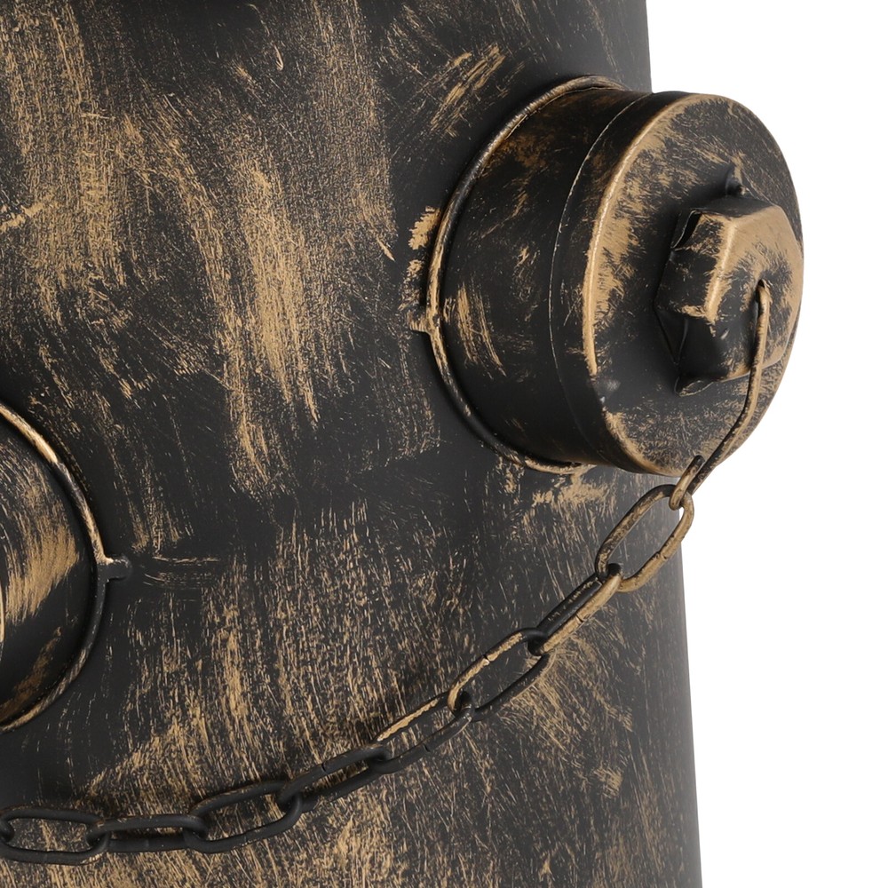 Retro Bronze Fire Hydrant Trash Can Creative Waste Bin Removable Inner Bucket