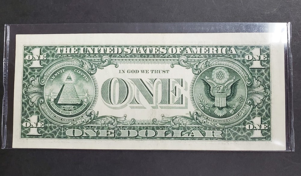 2003 $1 Federal Reserve Note MIS-ALIGNMENT ERROR, MIS-CUT