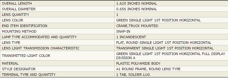 MORRIS INDICATOR LIGHT 79Z2924D5 79Z2924-D0