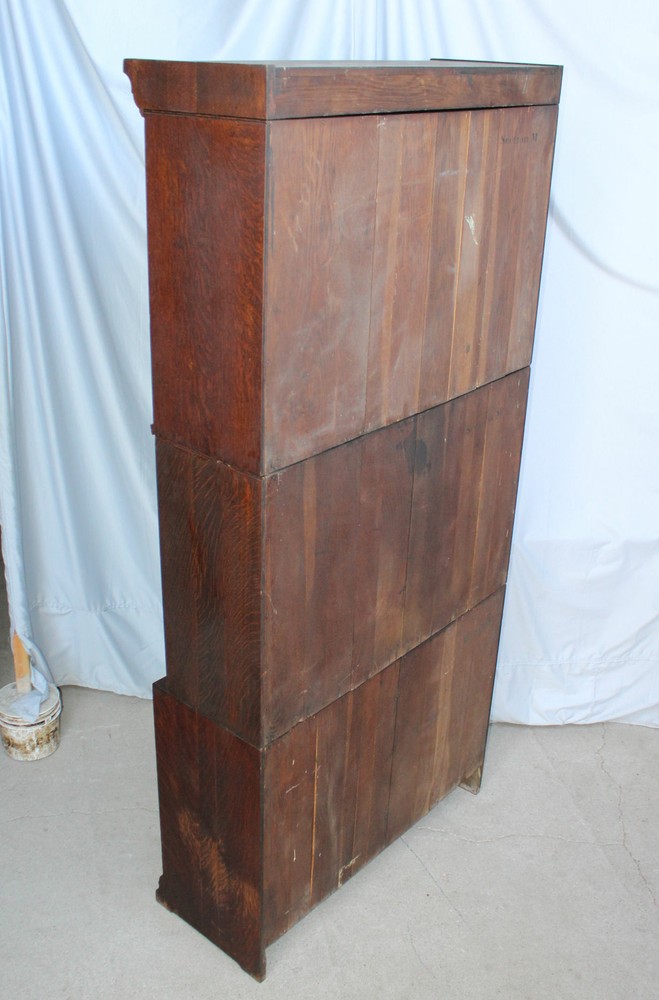 Antique Oak Sectional Bookcase – Danner – Sliding Doors - original finish