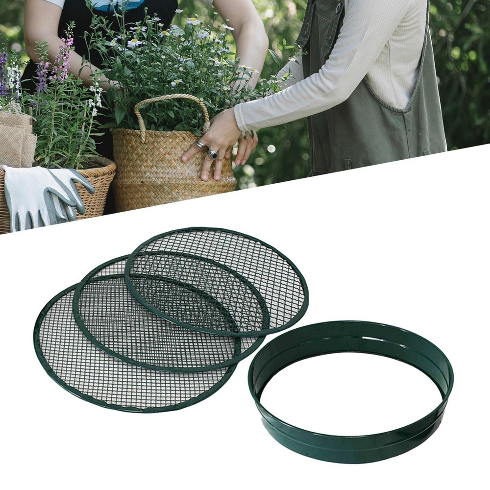 Garden Sieve Sifting Pan with 3 Mesh Differing Hole Sizes Hand Tools for