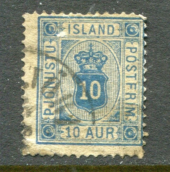 Iceland #O6 Shield 10 Aur [Used]