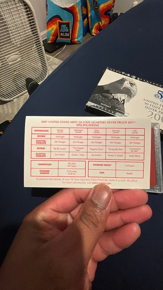 2007 US Mint 50 State Quarters Silver Proof Set