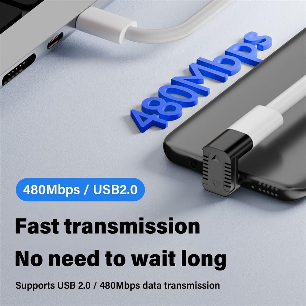 4-Pack Micro USB to USB-C Adapter 90/180° Angled Fast Charging 5V 2A