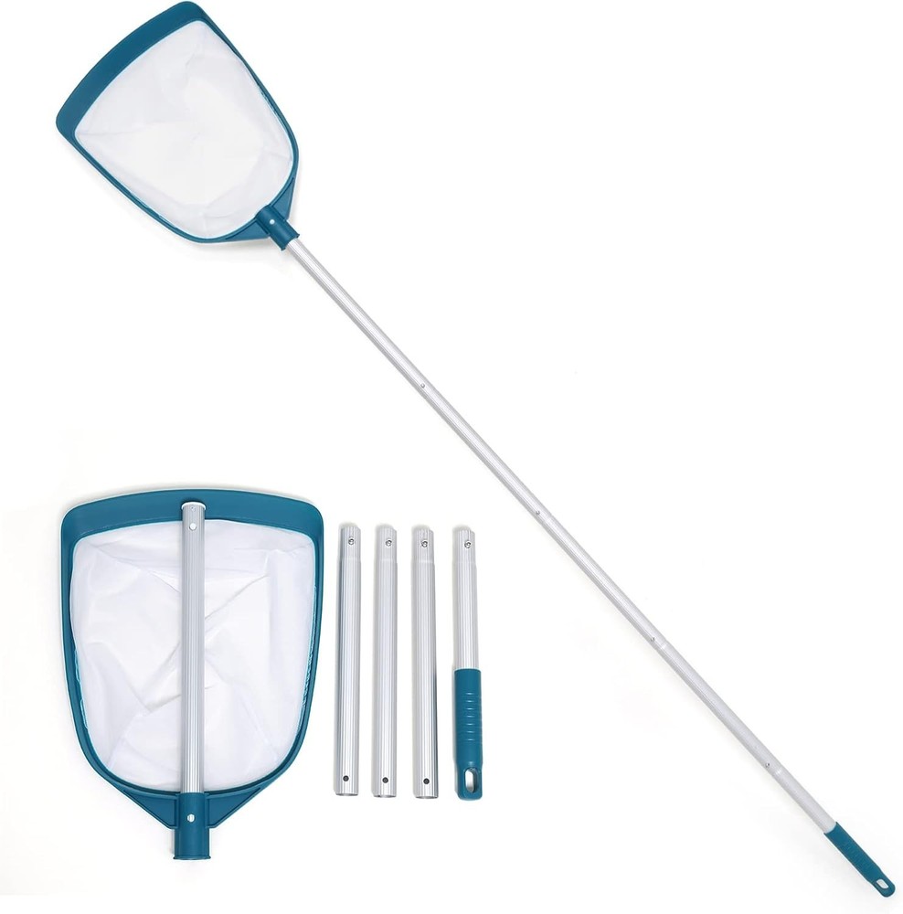 Adjustable Pool Leaf Skimmer Rake w/ Fine Mesh - Ultimate Cleaning Tool