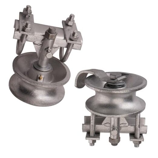 Sliding Gate Rollers, 5" Rear Pipe Track Wheels for Chain Link Double U-2 Pack