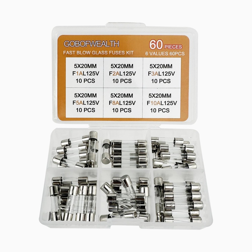 60 Pcs Christmas Mini Light Strings Replacement Glass Fuses