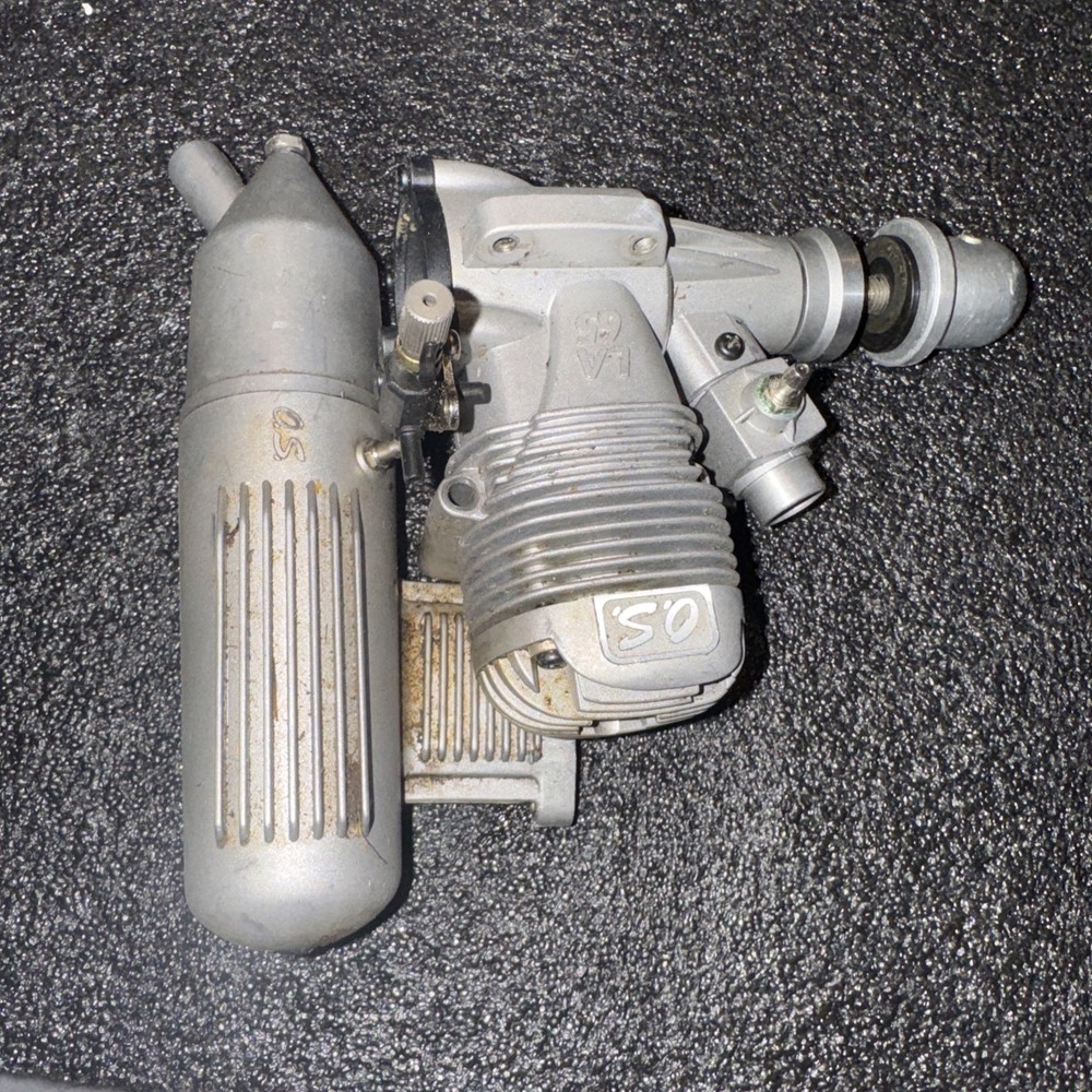 OS MAX-65LA RC Airplane 2-Stroke Glow Engine with E-4010 Muffler NICE