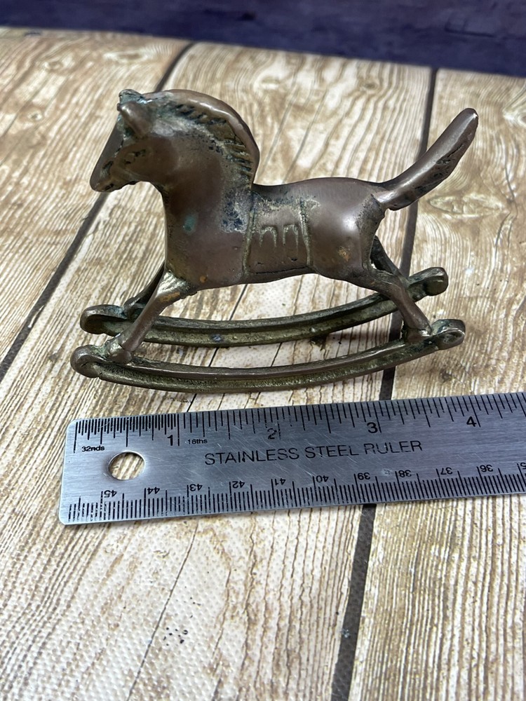 Brass Rocking Horse Figurine