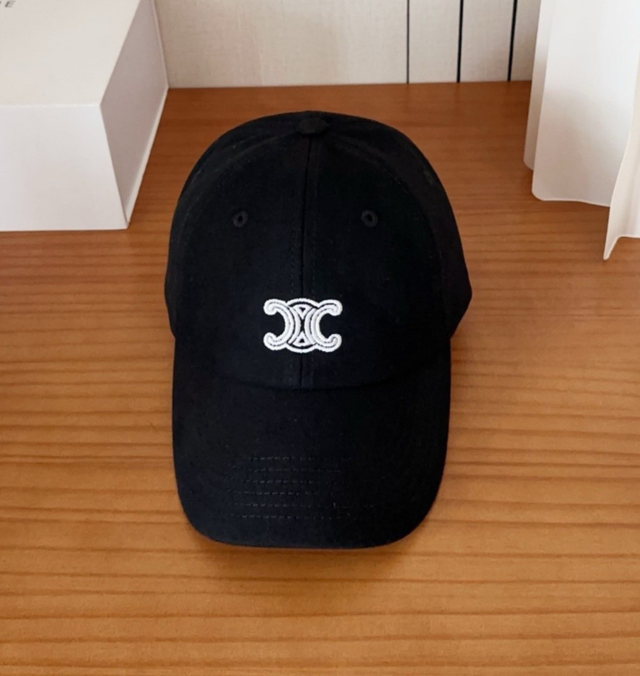 CELINE Baseball Cap Unisex Adjustable Black Hat