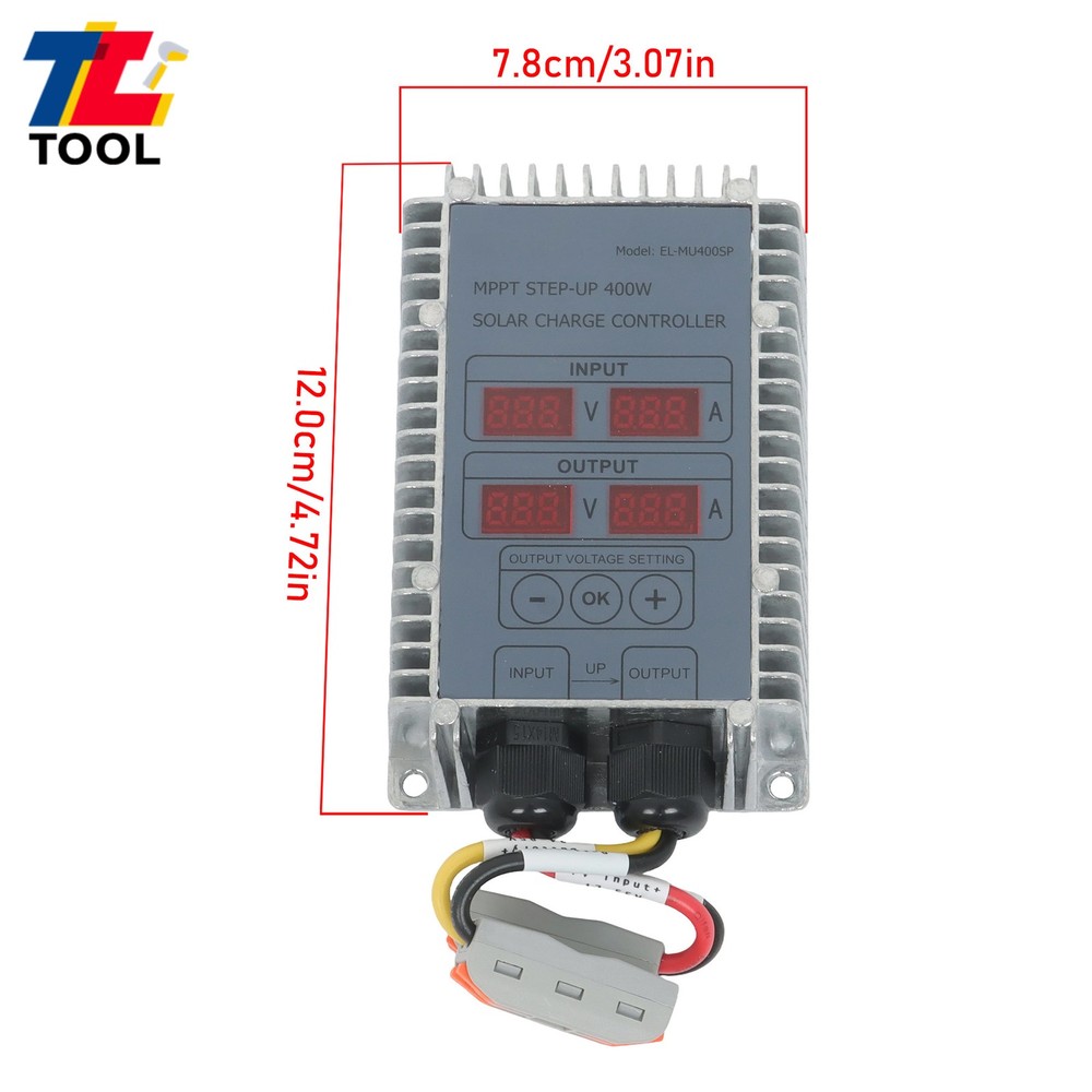 400W MPPT Solar Charge Controller 24-85V Boost Waterproof LED Adjustable