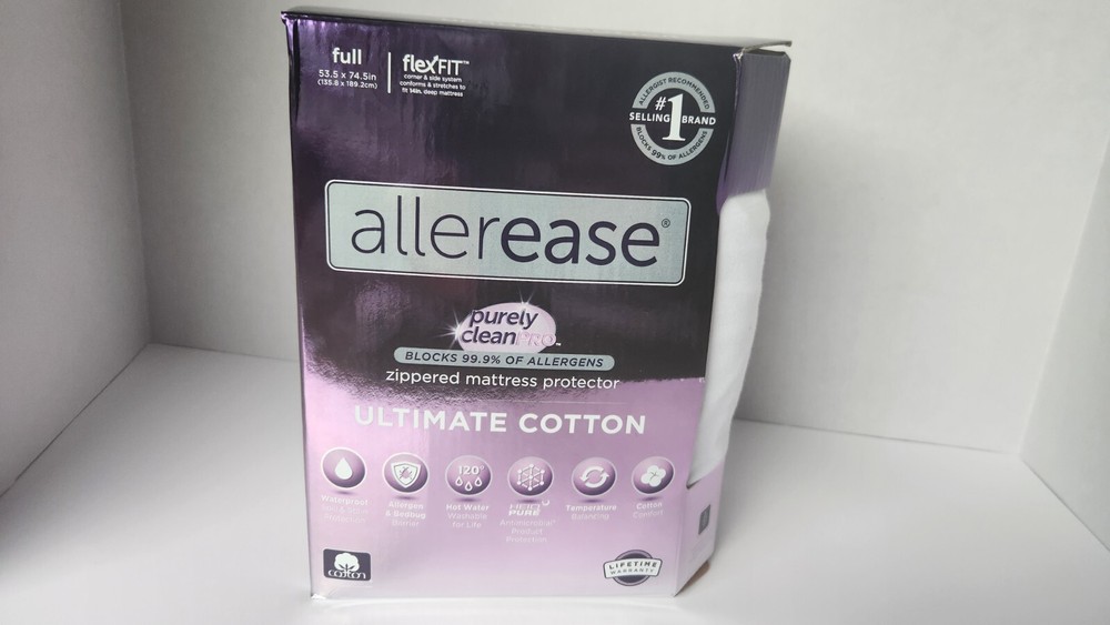 AllerEase Ultimate Cotton Mattress Cover Protector - Full Allergy Waterproof