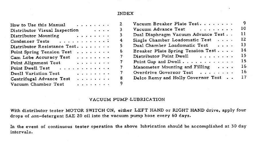 SUN Distributor Tester Instruction Manual Model 404 504 Syncrograph Sun Scope