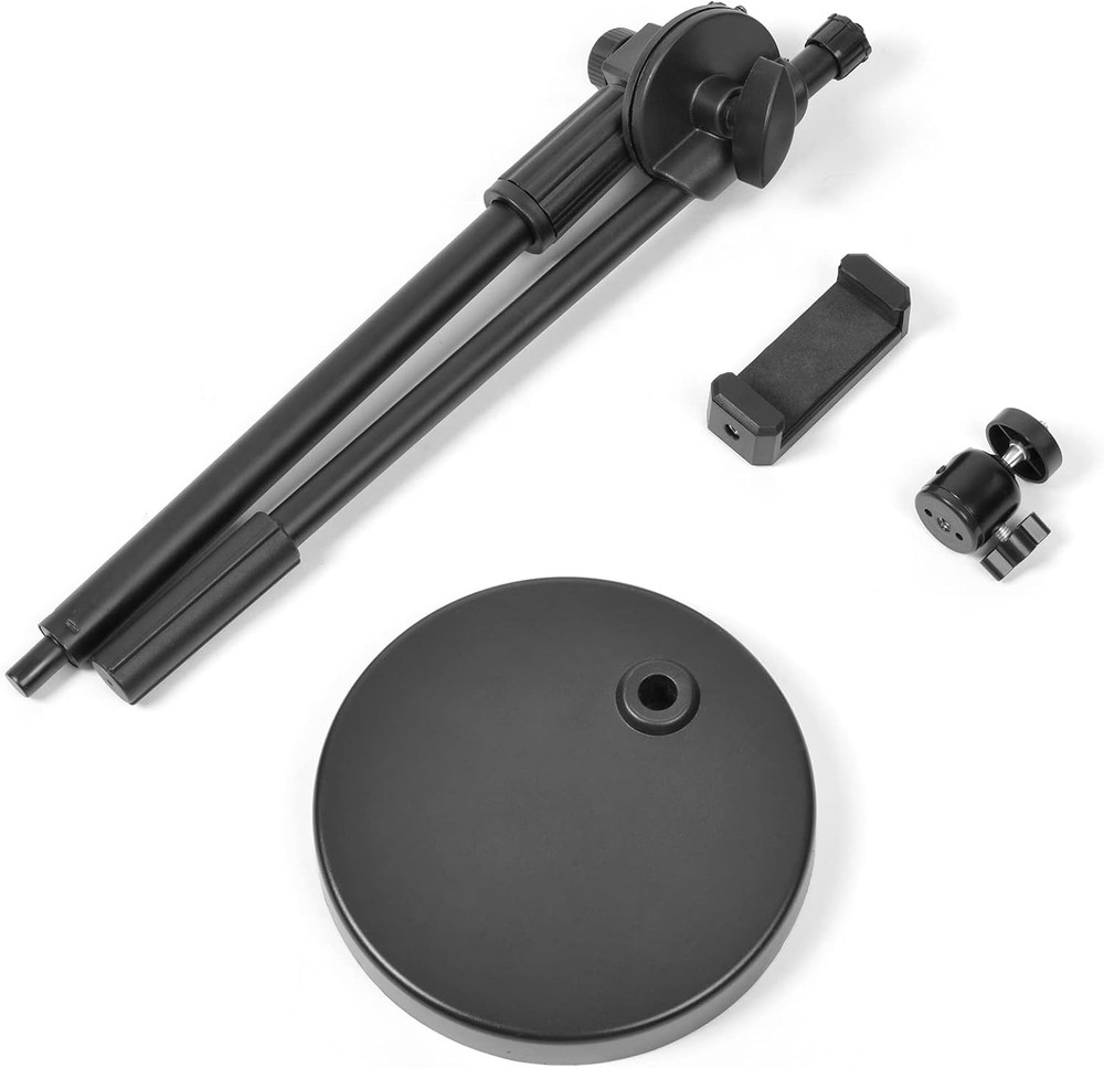 Overhead Phone Stand for Recording - Desktop Adjustable Black
