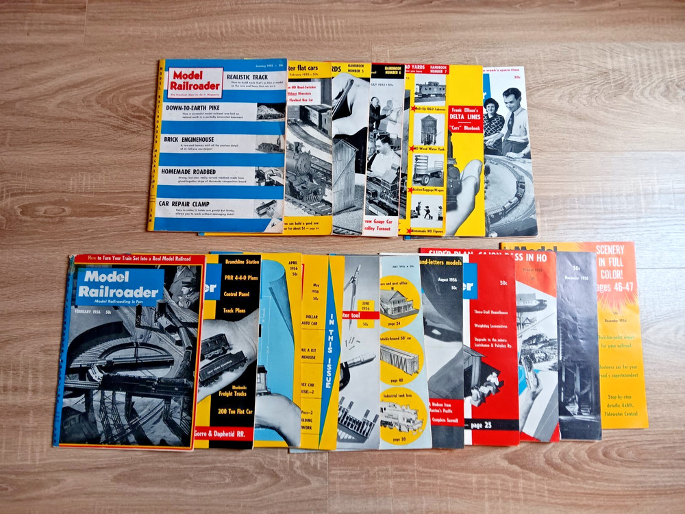 Model Railroader Magazine, 1955 & 1956, 18 Issues