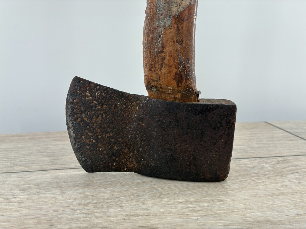 Vintage Axe Scout Hatchet Camping Outdoors Rustic Pitted Head Primitive Tool