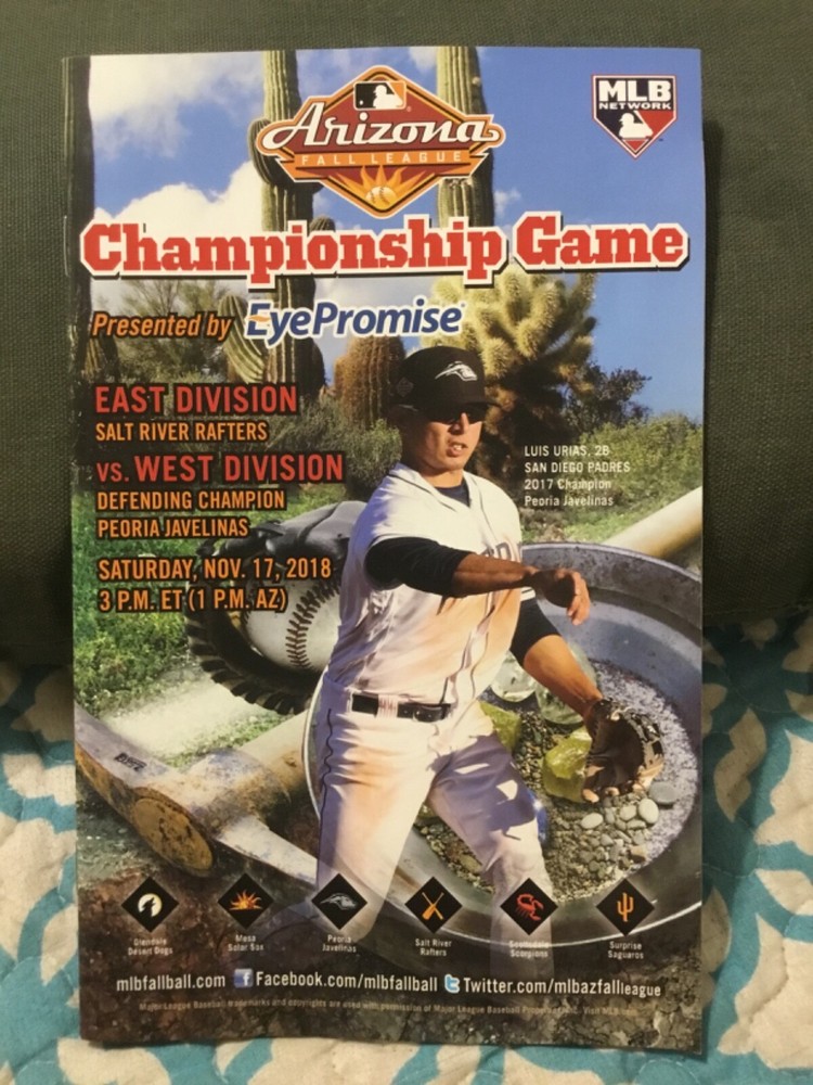 2018 ARIZONA FALL LEAGUE CHAMPIONSHIP GAME PROGRAM. $2.00!!      FREE POSTAGE!!!