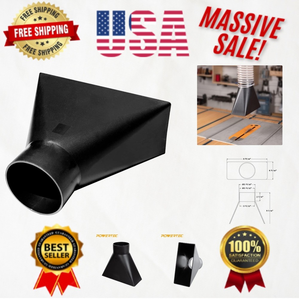 Durable Rectangular Dust Collection Hood - 10x4 inch Attachment for 4-Inch Hoses