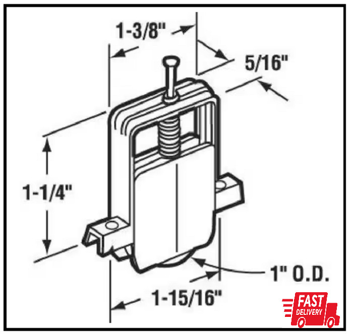 1 In. Nylon Sliding Screen Door Roller (2-Pack)
