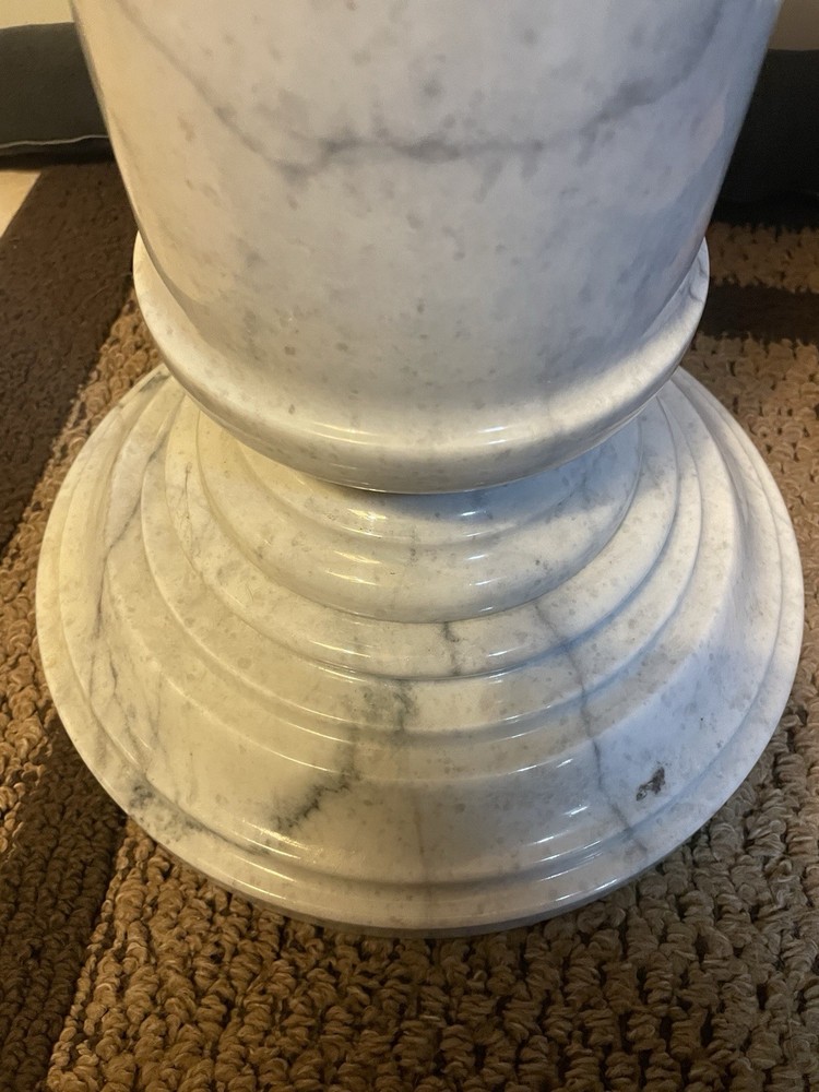 Vintage Solid Marble Pedestal or Column 32” Tall Very Heavy