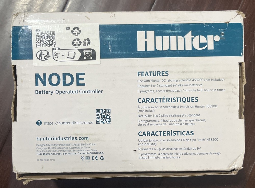 Hunter Node 2-Station Battery-Operated Waterproof Irrigation Controller