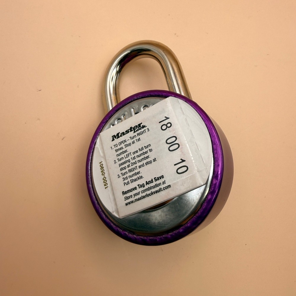 Master Lock Purple 1530DCM Locker Lock Combination Padlock