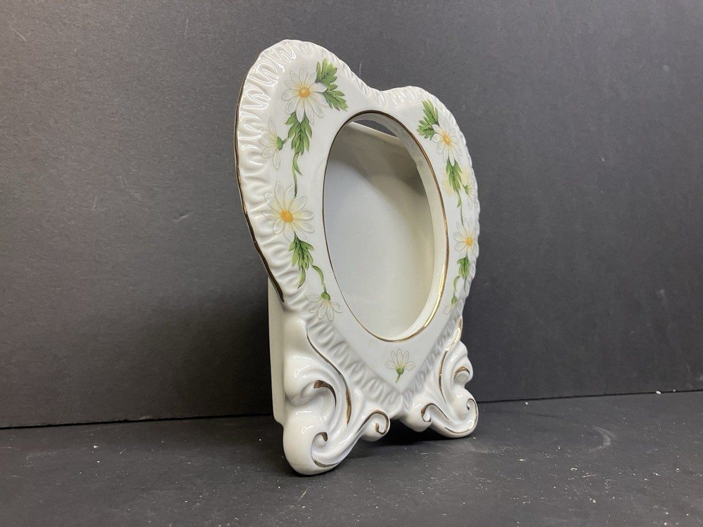 VTG Lefton Ceramic Frame Floral Heart