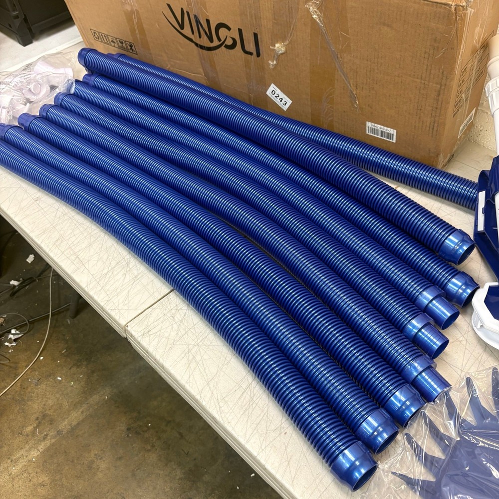 VINGLI Automatic Pool Vacuum Cleaner with 33FT Hoses Navy Blue & White