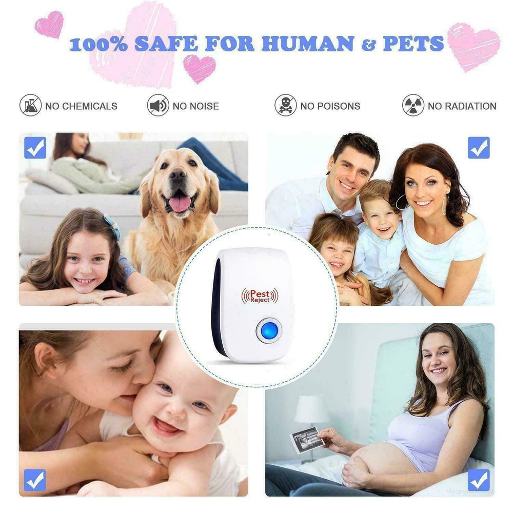 Electronic Pest Reject Control Ultrasonic Repeller Home Bug Rat Spider Roaches