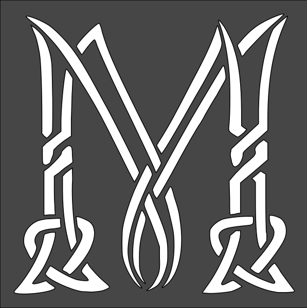 12"x12" Clear Plastic Stencil - Letter/Initial M (SA1081)