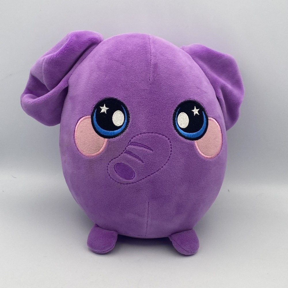 Squeezamals Purple Elephant Plush Squish Soft Slow Rise 9” Large