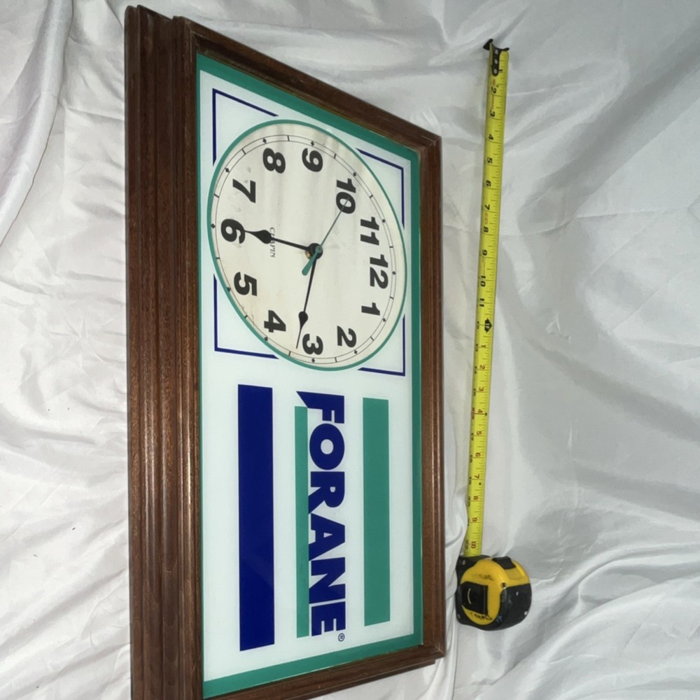 Chapin Rectangular Quartz Advertising Wall Clock White Green Blue Brown 1994
