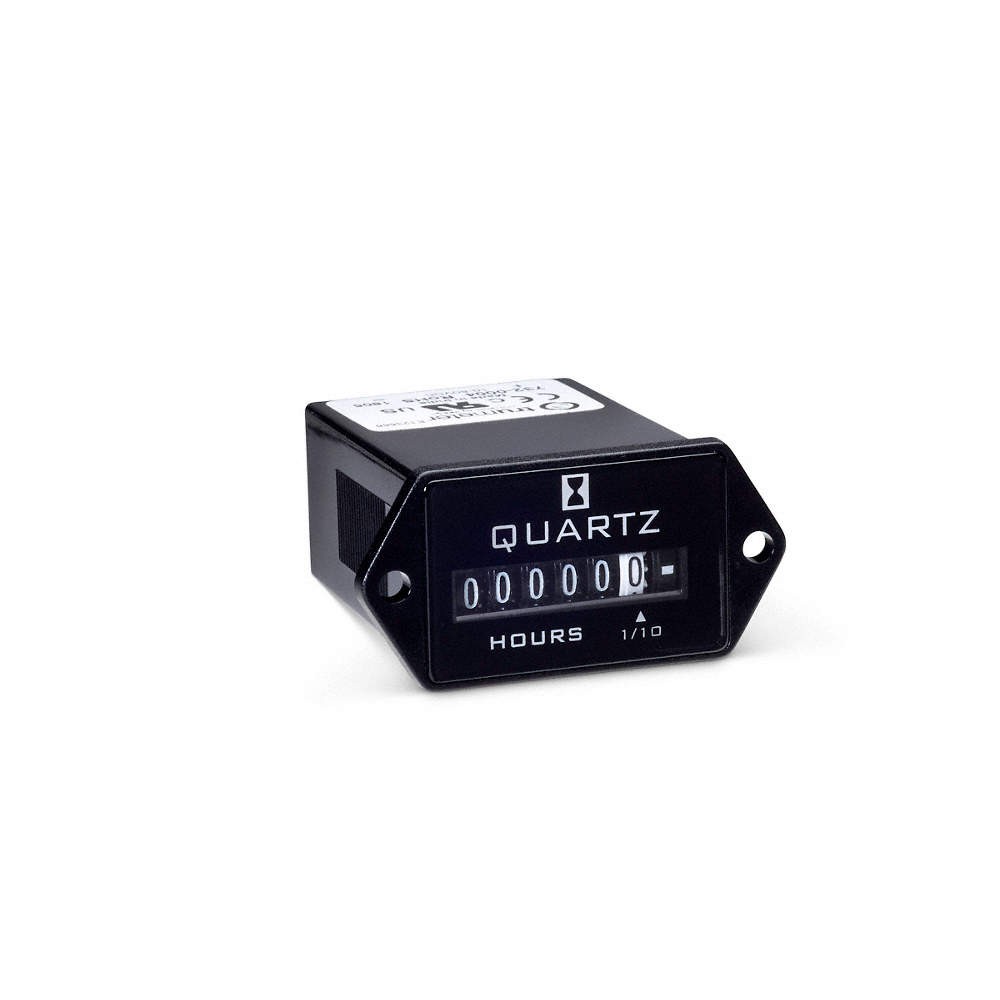 TRUMETER 732-0004 Hour Meter,DC Quartz,2-Hole,Rectangular 3AE15